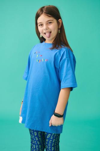 PCP Παιδικό Let's Grow Together Μπλουζάκι για Κορίτσι Ζαφειρί Μπλε