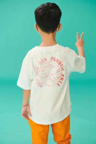 PCP Παιδικό Plastic Free Μπλουζάκι για Αγόρι Λευκό