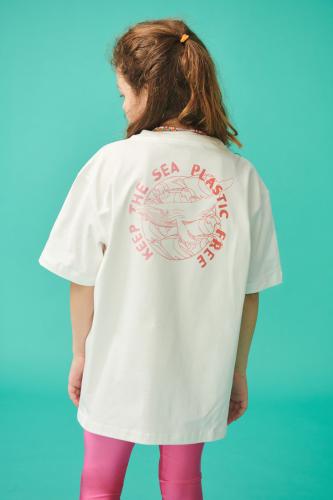 PCP Παιδικό Plastic Free Μπλουζάκι για Κορίτσι Λευκό