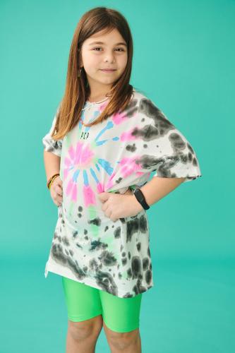 PCP Παιδικό Tie-Dye Μπλουζάκι για Κορίτσι Rave Μαύρο