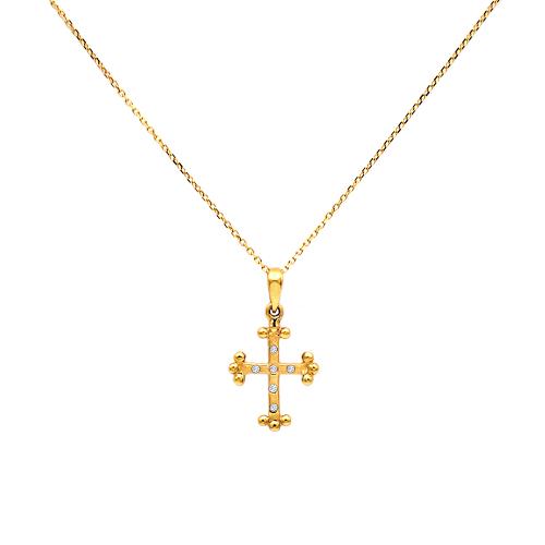 Χρυσός Κ18 σταυρός με διαμάντια - M315003