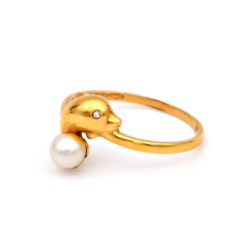 Δαχτυλίδι με μαργαριτάρι Akoya σε χρυσό Κ18 - G317274
