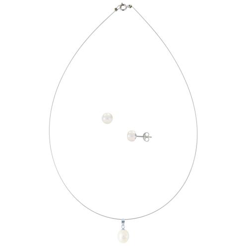 Σετ κολιέ και σκουλαρίκια με μαργαριτάρια - M990103