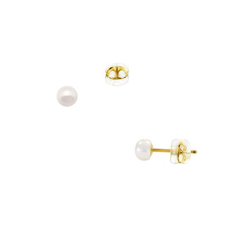 Σκουλαρίκια με λευκά μαργαριτάρια σε χρυσή βάση Κ9 - M123809