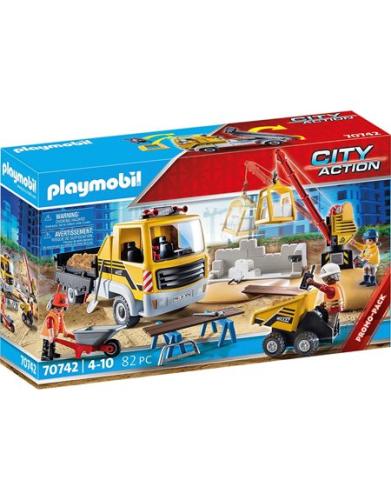 Playmobil City Action Εργοταξιο Με Ανατρεπομενο Φορτηγο - 70742