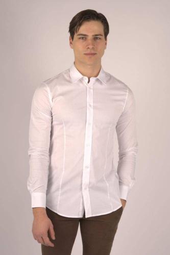 Ανδρικό πουκάμισο slim-fit (Λευκό)