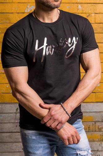 Ανδρικό T-Shirt Harpy με Foil στάμπα (Μαύρο)