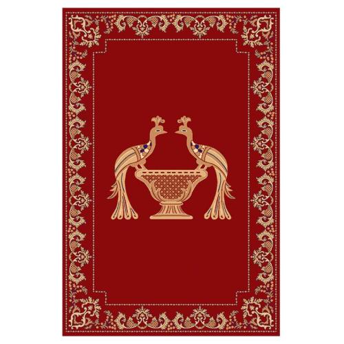Χαλί εκκλησιαστικό Isexan Atlantis Orthodoxia 4000 κόκκινο (red) - Παγώνι