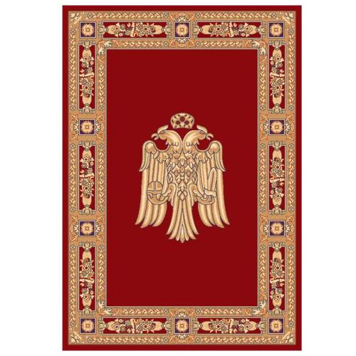 Χαλί εκκλησιαστικό Isexan Atlantis Orthodoxia 7000 κόκκινο (red) - Ρώσικος αετός (κλειστά φτερά)