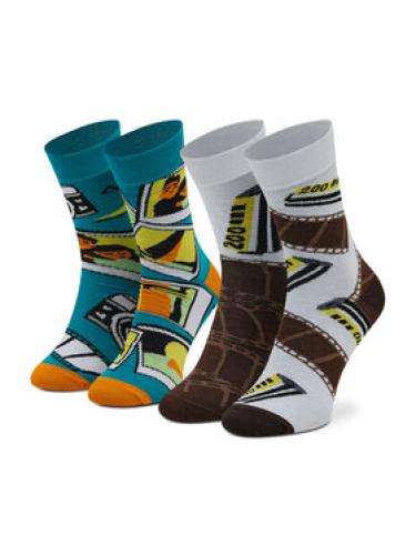 Σετ 2 ζευγάρια ψηλές κάλτσες unisex Rainbow Socks