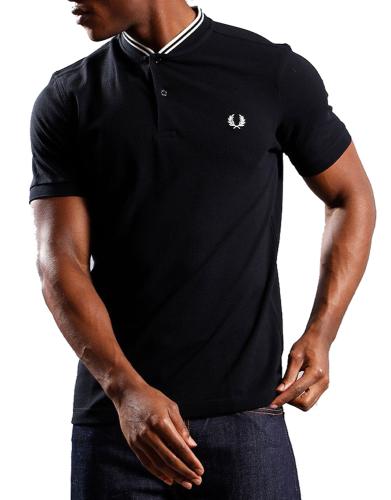 POLO FRED PERRY BOMBER COLLAR POLO SHIRT BLACK FRED PERRY