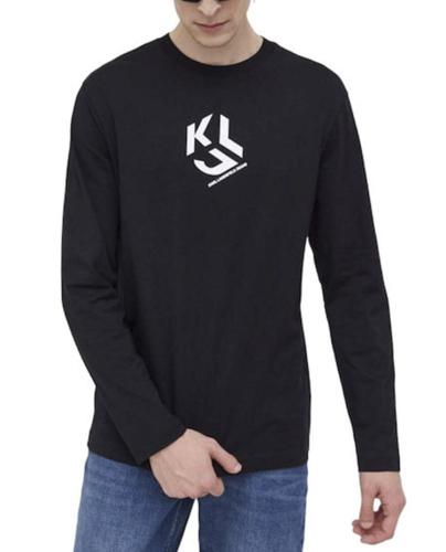 Ανδρικό Μακρυμάνικο T-shirt Μαύρο Karl Lagerfeld Jeans 236D1705-J101 BLACK