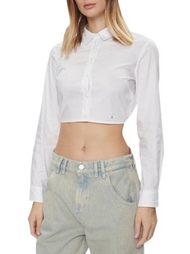 Γυναικείο Cropped Πουκάμισο Λευκό Tommy Jeans DW0DW17344-YBR