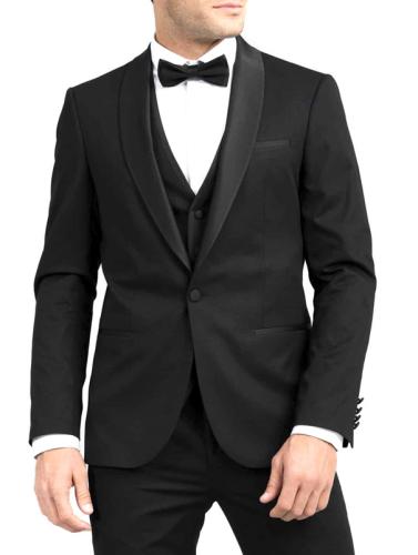 Ανδρικό Κοστούμι Γαμπριάτικο Μαύρο Vittorio Smokin-Black