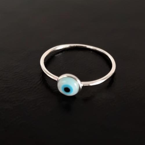 Evil Eye Sterling Silver Ring, Protection Ring, Evil Eye Charm Ring, Evil Eye Jewelry, Good Luck Charm, Womens Jewelry, Evil Eye Talisman