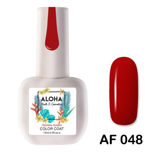 Ημιμόνιμο βερνίκι ALOHA 15ml - AF 048 / Χρώμα: Κόκκινο Ροδί (Strawberry Red)