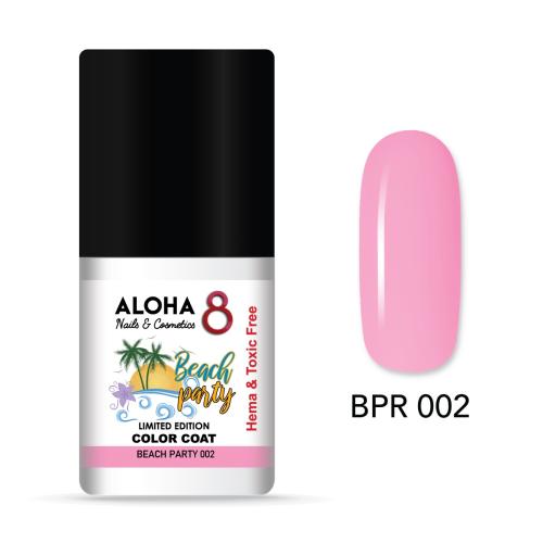 Ημιμόνιμο βερνίκι ALOHA 8ml - Beach Party Limited Edition / BPR-002 Bloomy Pink