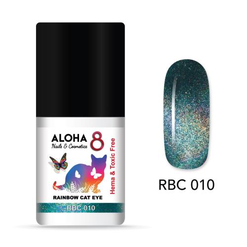 Ημιμόνιμο βερνίκι ALOHA 8ml σε 12 αποχρώσεις - Rainbow Cat Eye Nail Gel Polish / RBC-010