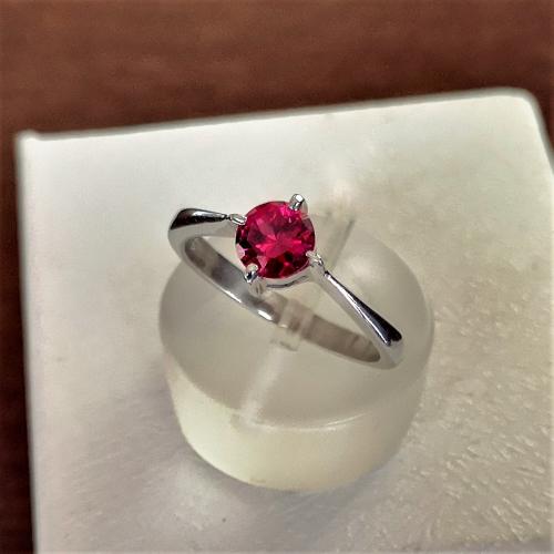 Pink Faceted Cubic Zirconia Solitaire Sterling Silver Ring, Promise Ring, Engagement Ring, Wedding Ring, Anniversary Gift, Bridal Jewelry