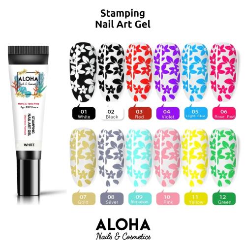 Stamping Nail Art Gel σε 12 αποχρώσεις - 8gr / ALOHA Nails + Cosmetics