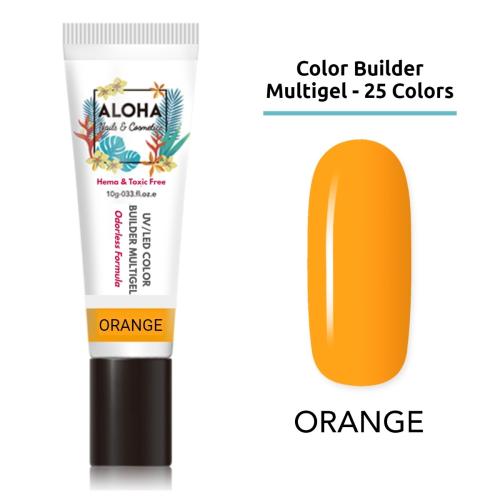 UV/LED Color Builder Multigel 10 gr - ALOHA Nails + Cosmetics / Χρώμα: Πορτοκαλί (Orange)