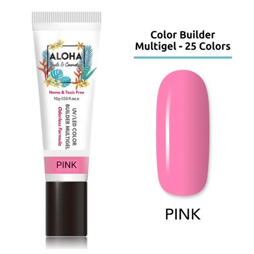 UV/LED Color Builder Multigel 10 gr - ALOHA Nails + Cosmetics / Χρώμα: Ροζ (Pink)