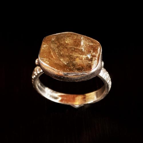 Yellow Tourmaline Silver Ring, Handmade Sterling Silver Ring with Natural Faceted Yellow Tourmaline, Statement Ring, Tourmaline Jewelry