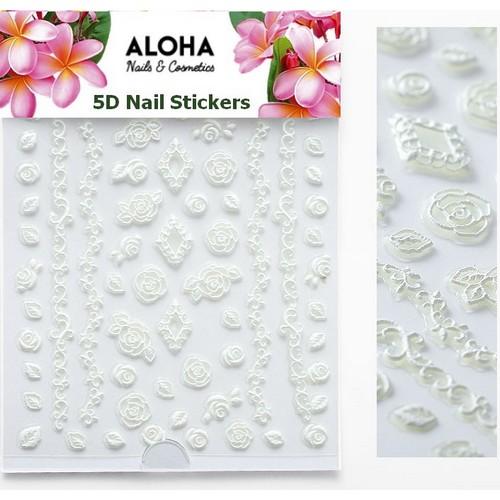5D Stickers με ανάγλυφα Λουλούδια + Φύλλα / Aloha Nails + Cosmetics - 007
