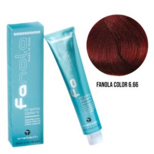 Επαγγελματική Βαφή Μαλλιών – 100ml / Fanola Color 6.66 – Ξανθό Σκούρο Κόκκινο Έντονο