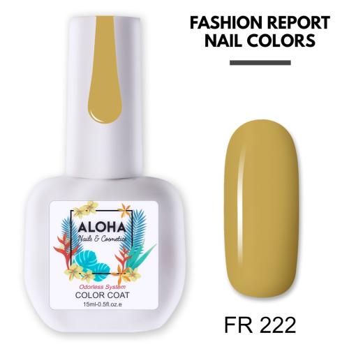 Ημιμόνιμο βερνίκι Aloha 15ml – Χρώμα: FR 222 (Old Moss Green – Σκούρο χρυσό λαδί)