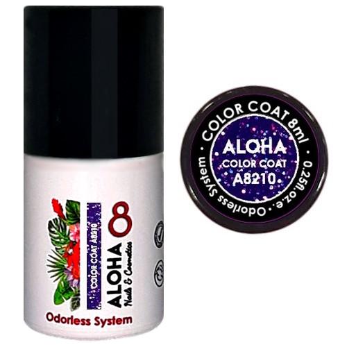 Ημιμόνιμο βερνίκι Aloha 8ml - Color Coat A8210 / Χρώμα: Purple Pixie Glitter (Μωβ Pixie glitter)