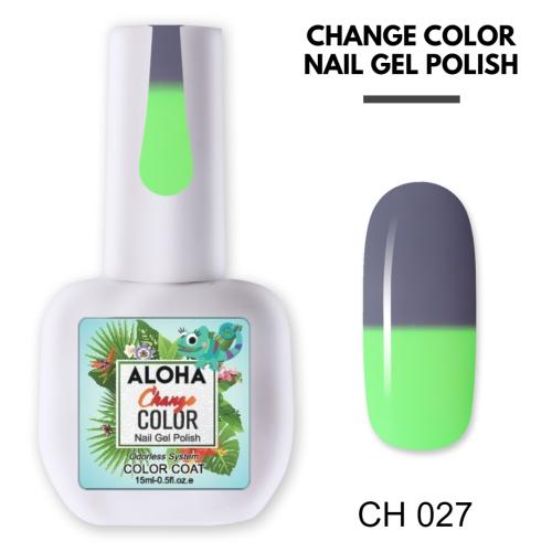 Ημιμόνιμο Θερμικό βερνίκι Aloha 15ml - Change Color 27 (Πράσινο ανοιχτό με γκρι)