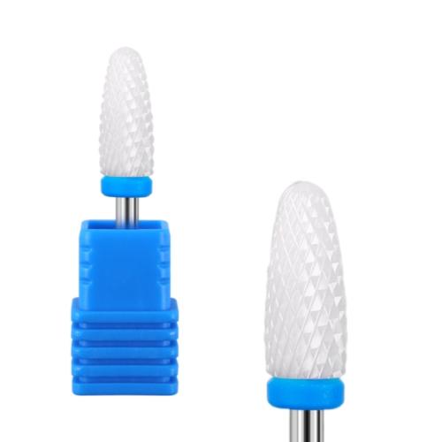 Κεραμικό Φρεζάκι Μπλε κοντό για Αφαίρεση Gel & Acryl Gel σε σχήμα κουκουνάρι