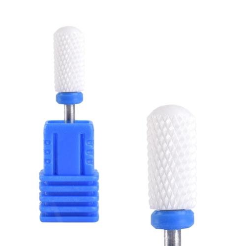 Κεραμικό Φρεζάκι Μπλε κοντό για Αφαίρεση Gel & Acryl Gel σε σχήμα κυλίνδρου με οβάλ άκρο
