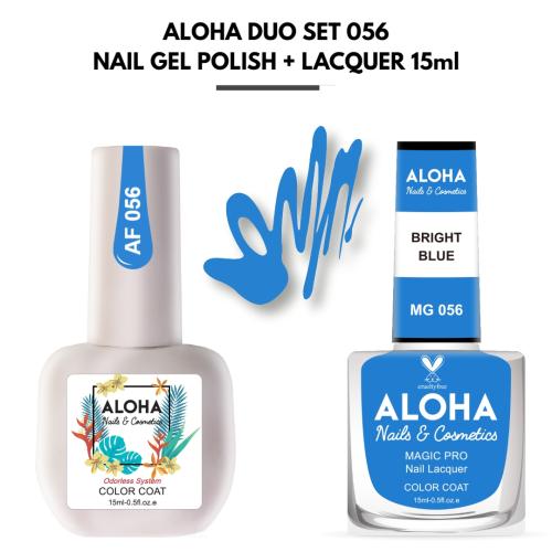 Set Απλού Βερνικιού Magic Pro + Ημιμόνιμου 15ml στο ίδιο χρώμα / ALOHA DUO MG 056 + AF 056 – Bright Blue