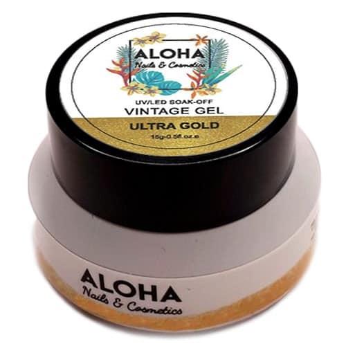 UV/LED Vintage Gel Aloha 15gr / Χρώμα: Έντονο Χρυσό (Ultra Gold)
