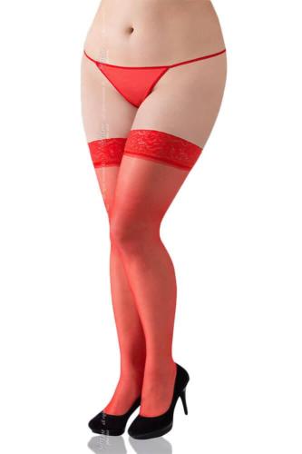 Γυναικείες Κάλτσες μεγάλο μέγεθος - Red plus size Stockings κόκκινες SFT5514-Red
