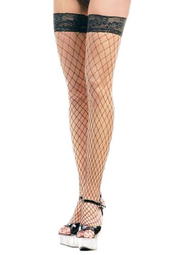 Κάλτσες με μεγάλο δίχτυ -Fishnet Stockings with Stretch Lace Top SFT5520
