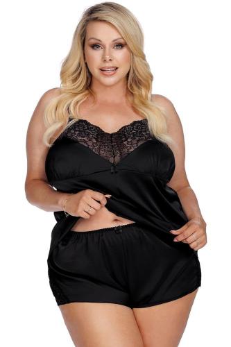 PLUS SIZE Set Boxer and Top - AS Laura Set Boxer Μαύρο AS10050