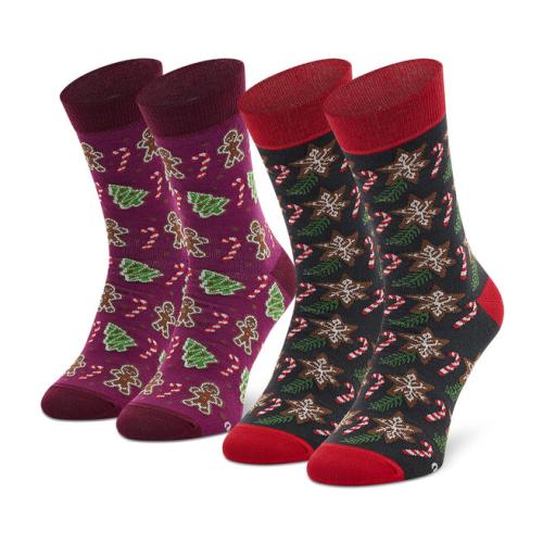 Σετ 2 ζευγάρια ψηλές κάλτσες unisex Rainbow Socks Xmas Socks Balls Adult Gifts Pak 2 Έγχρωμο