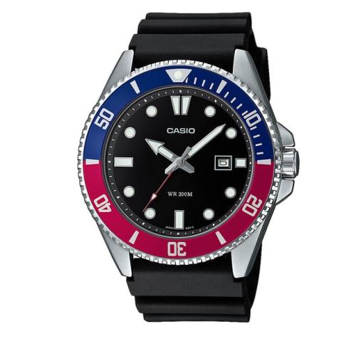 Ρολόι Casio Duro Diver MDV-107-1A3VEF Black/Blue/Red