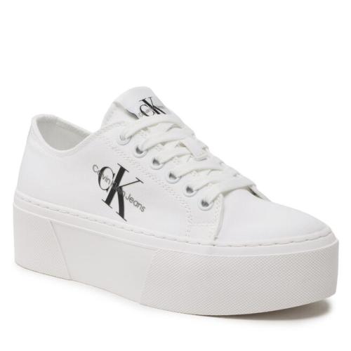 Πάνινα παπούτσια Calvin Klein Jeans Cupsole Low Txt YW0YW01033 Triple White 01T