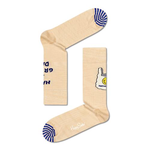 Κάλτσες Ψηλές Unisex Happy Socks SOU01-1700 Μπεζ