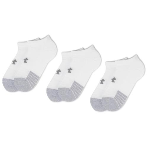 Σετ 3 ζευγάρια κοντές κάλτσες unisex Under Armour Heatgear No Show Sock 1346755-100 White