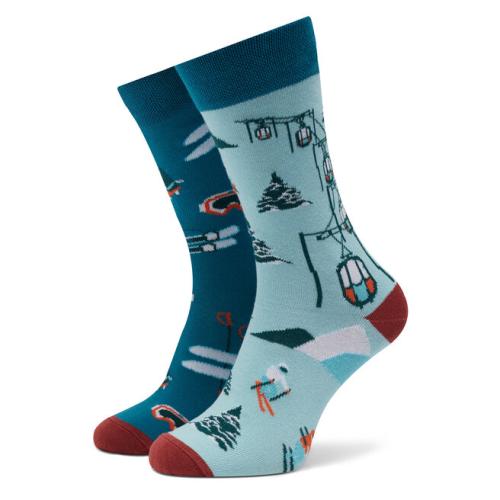 Κάλτσες Ψηλές Unisex Funny Socks Ski SM1/06 Μπλε