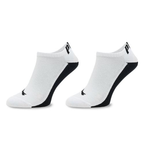 Σετ κοντές κάλτσες ανδρικές 2 τεμαχίων Puma Men Back Logo Sneaker 2P 938011 White / Black 02