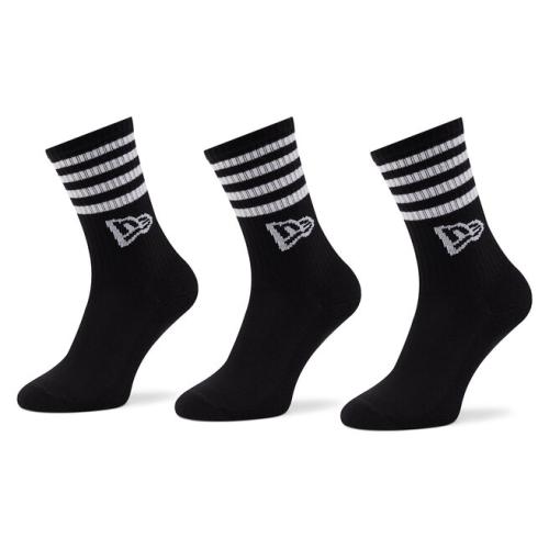 Σετ 3 ζευγάρια ψηλές κάλτσες unisex New Era Stripe Crew 13113627 Black