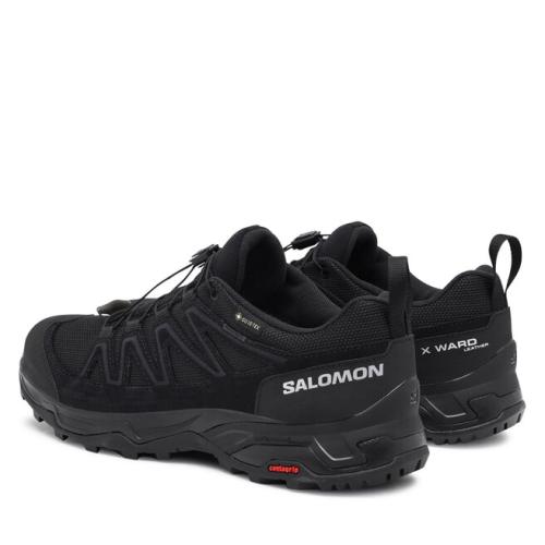Παπούτσια πεζοπορίας Salomon X Ward Leather GORE-TEX L47182300 Black/Black/Black