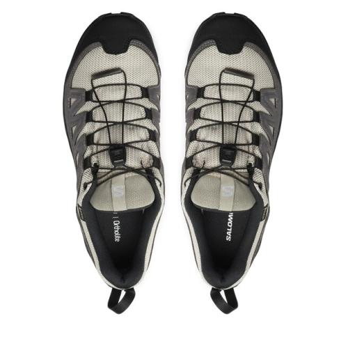 Παπούτσια πεζοπορίας Salomon X Ward Leather GORE-TEX L47182100 Vintage Khaki/Black/Pewter