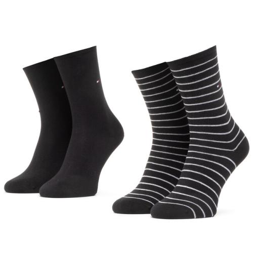 Σετ 2 ζευγάρια ψηλές κάλτσες unisex Tommy Hilfiger 100001494 Black 001